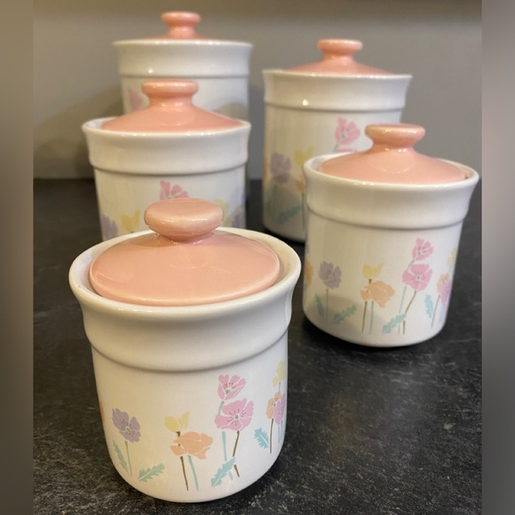 Ceramic Floral Canisters - Picture 3 of 5